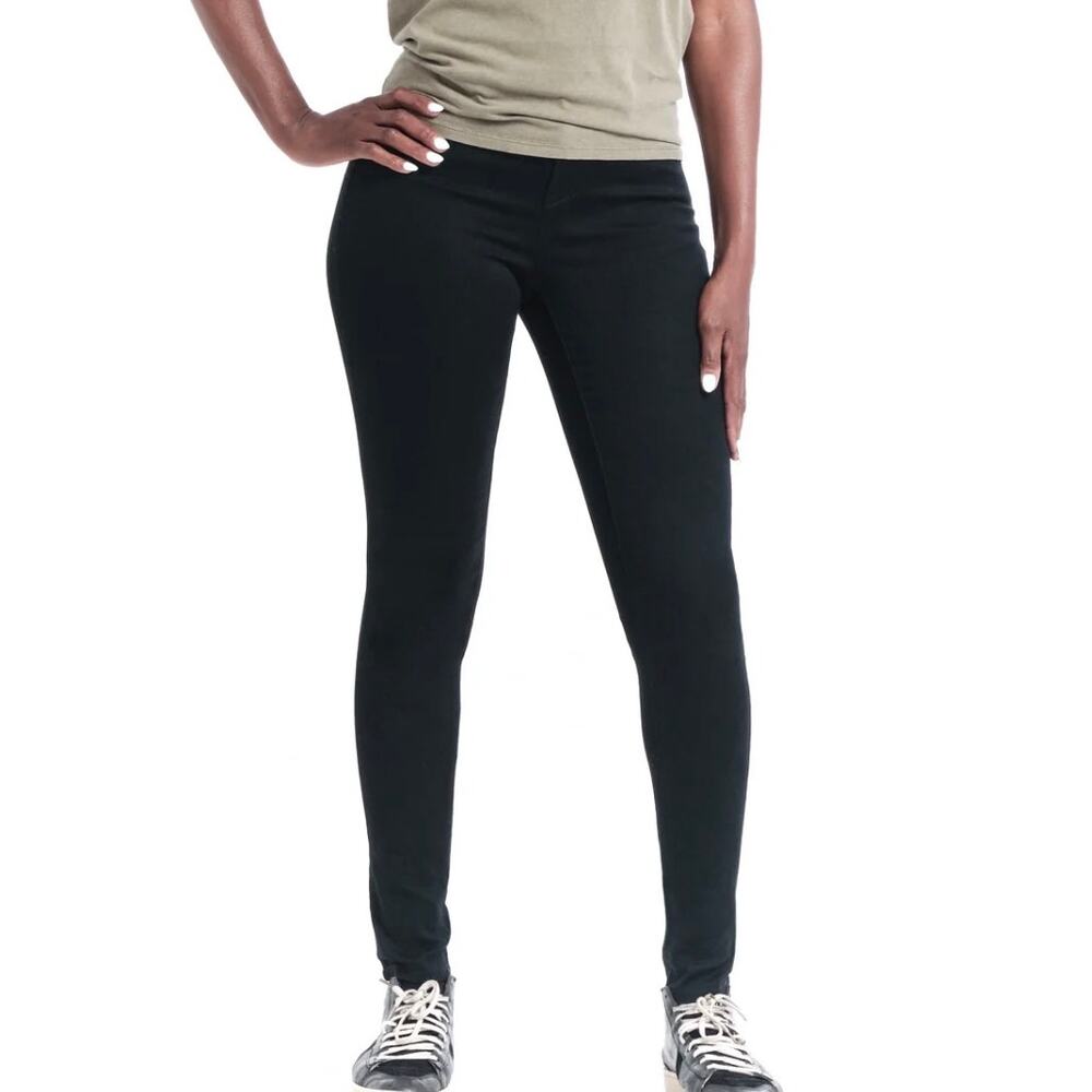 1822 Denim Black Tall Mid Rise Ava Extra Long Butter Skinny Jeans- Size 10 - Picture 2 of 12